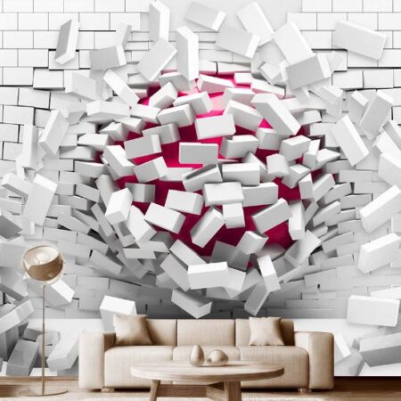 3d realistic looking brick wallpaper for wall