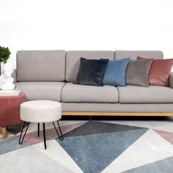 Velvet Fabric Upholstered Sofa