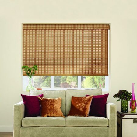 Eco-friendly bamboo blinds giving a cozy room look