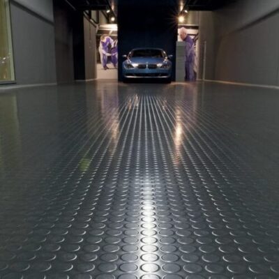 Durable rubber flooring installation in a gym