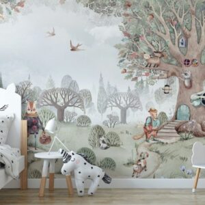 Whimsical unicorn wallpaper for magical kids' spaces