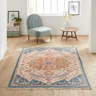 Vintage area rug with a unique story for a charming touch