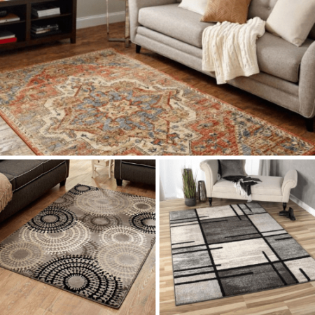 Luxurious area rug elevates a bedroom's design