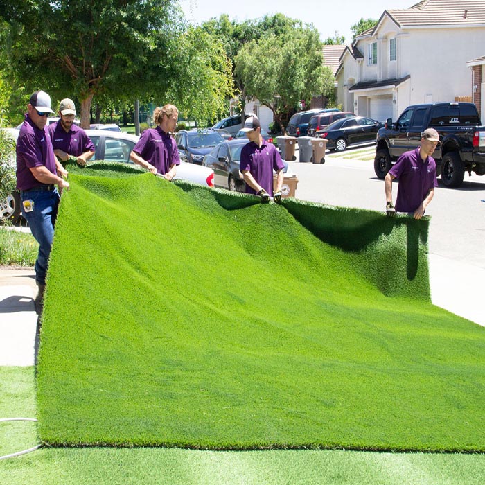artificial grass installation in Abu Dhabi