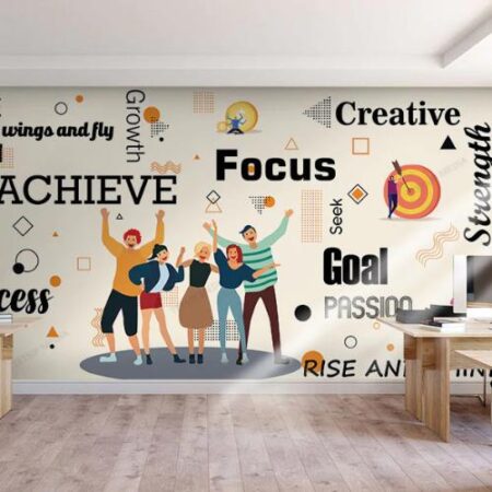 Professional office wallpaper in modern geometric design