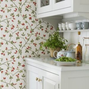 Decorative kitchen wallpaper featuring modern patterns and colors