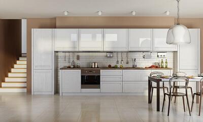 Modern kitchen furniture set with sleek cabinets