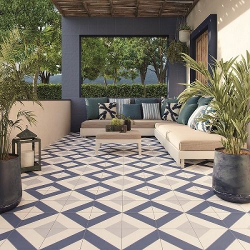 Elegant concrete flooring for outdoor entertainment