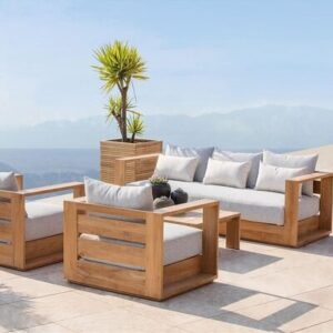 Modern Luxury SunLounger Teak Wood outside Furniture Pool Outdoor Patio Garden Sofa