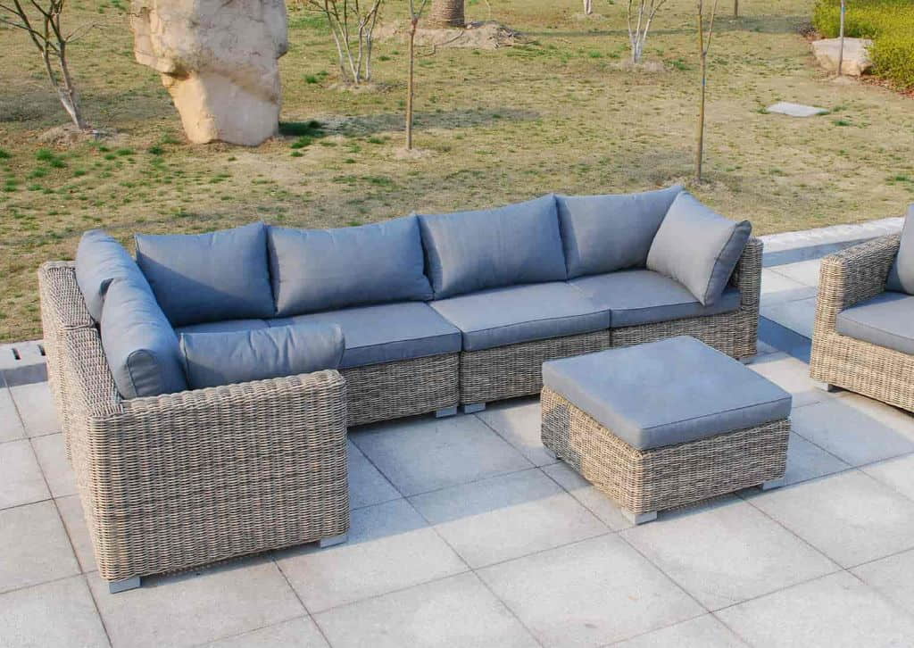 Soft and comfortable cushions on a patio sofa